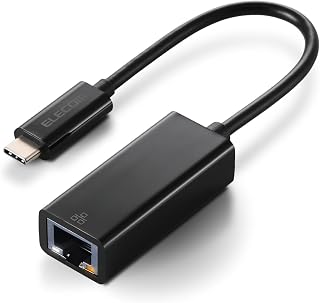 Elecom EDC-GUC3V3E-B Wired LAN Adapter USB Type C USB-C to RJ45 Windows/macOS Black