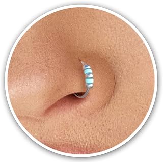 Silver nose ring with Beads