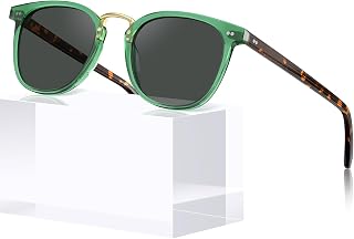 CARFIA Acetate Polarized Sunglasses for Women UV Protection, Retro Eyewears Metal Bridge Brow Ladies Sunnies Trendy Shades