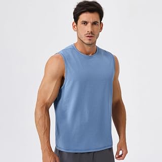 Mens Tank Tops Workout Loose Breathable Casual Running Athletic Gym Workout T-Shirt