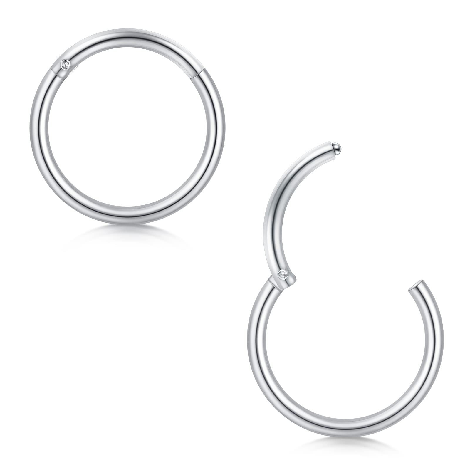 Briana Williams 2pcs Hinged Clicker Segment Nose Rings Hoop Septum Ring 316L Sur