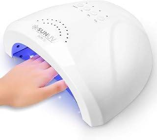 SUNUV UV LED Nail Lamp, Gel Light for Nail Polish UV Dryer SUNONE White | Professional Fast Curing Lamp for All Gel Polishes, 3 Timers, Auto Sensor, Removable Base, Home DIY Salon Tool, Ideal Gift