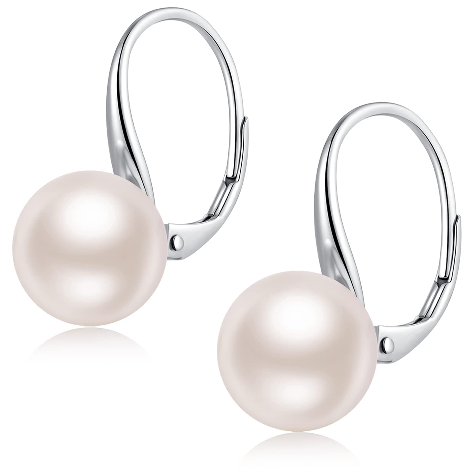 jiamiaoi Women Pearl Earrings Silver Pearl Earring Drop Earring for Women 925 St