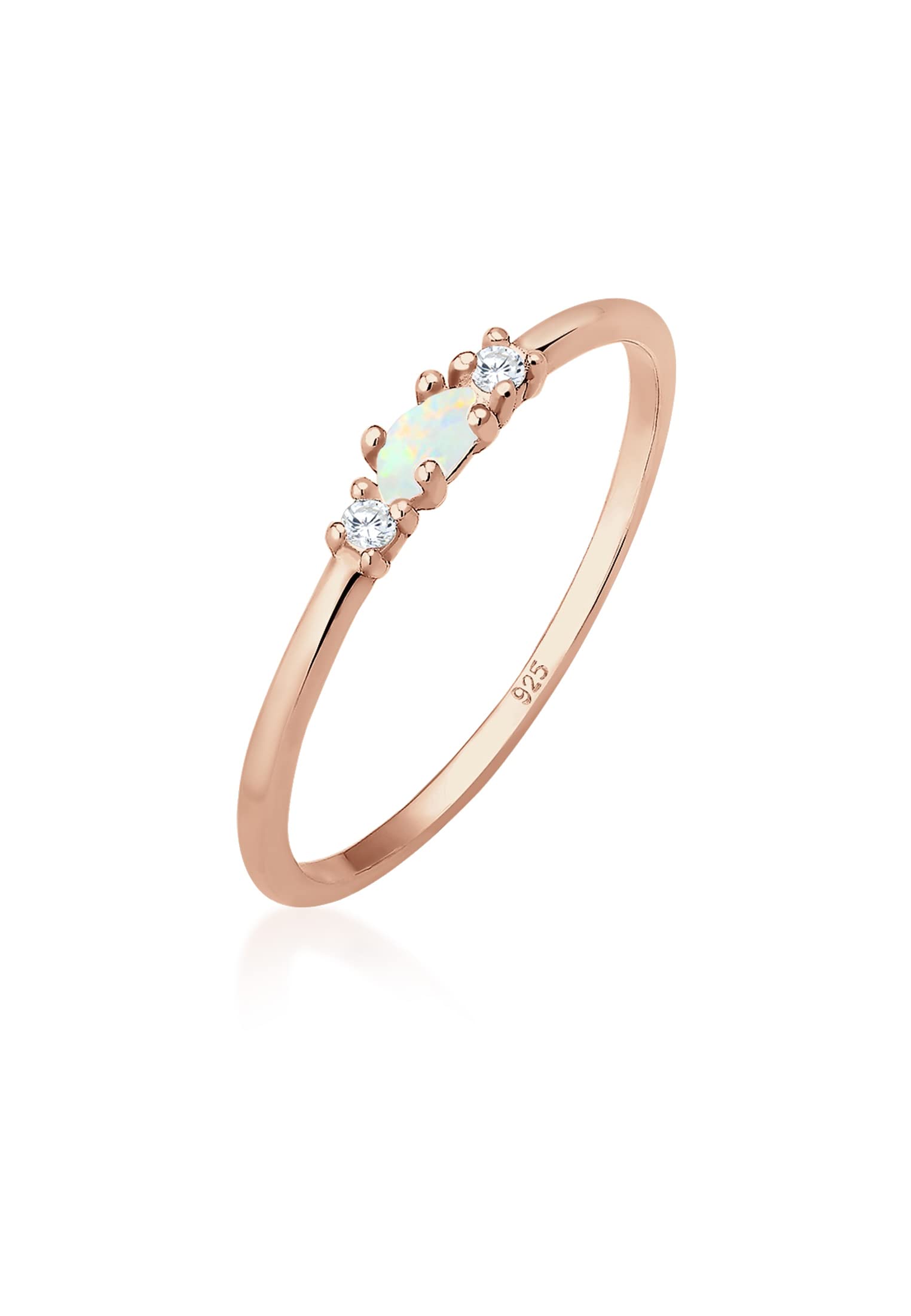 Elli Ring Women Vintage Geo Opal Zirconia in 925 Sterling Silver