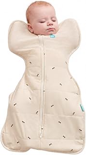 Love To Dream Swaddle Up, S 3.5-6kg, Bees Oatmeal, 2.5 Tog | Arms Up Swaddle Helps Baby Self-Soothe and Sleep Longer, Secure Fit Helps Calm Startle Reflex, Newborn Essentials