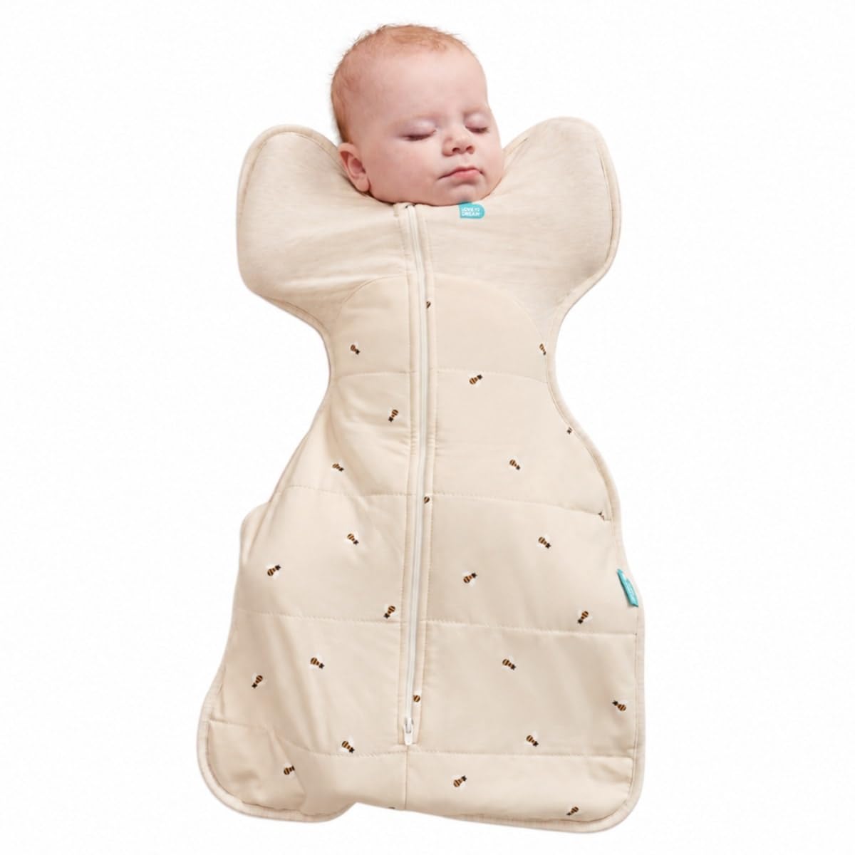 Love To Dream Swaddle Up, S 3.5-6kg, Bees Oatmeal, 2.5 Tog | Arms Up Swaddle Hel