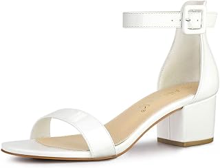 Allegra K Women's Ankle Strap Low Heel Sandals