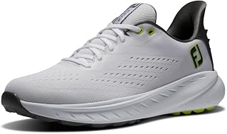 FootJoy Men's FJ Flex XP Previous Season Style Golf Shoe, White/Black/Lime , 8.5 Wide