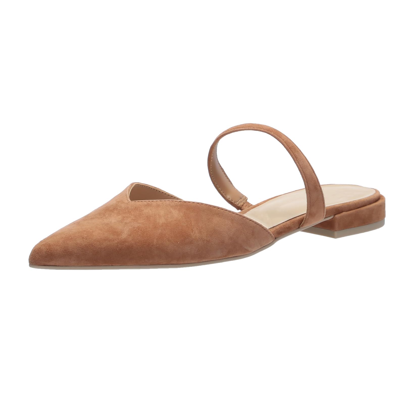 Mesh Mules for Women Comfy Raffia Woven Strap Closed Pointed Toe Mule Flats Casu