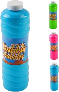 RAM ONLINE Giant 1 Litre of Bubble Mixture with Wand for Bubble Machines - Giant Garden Games Essential for Kids - Outdoor Games Bubbles for Kids (1), Multicolor, 1 bottle