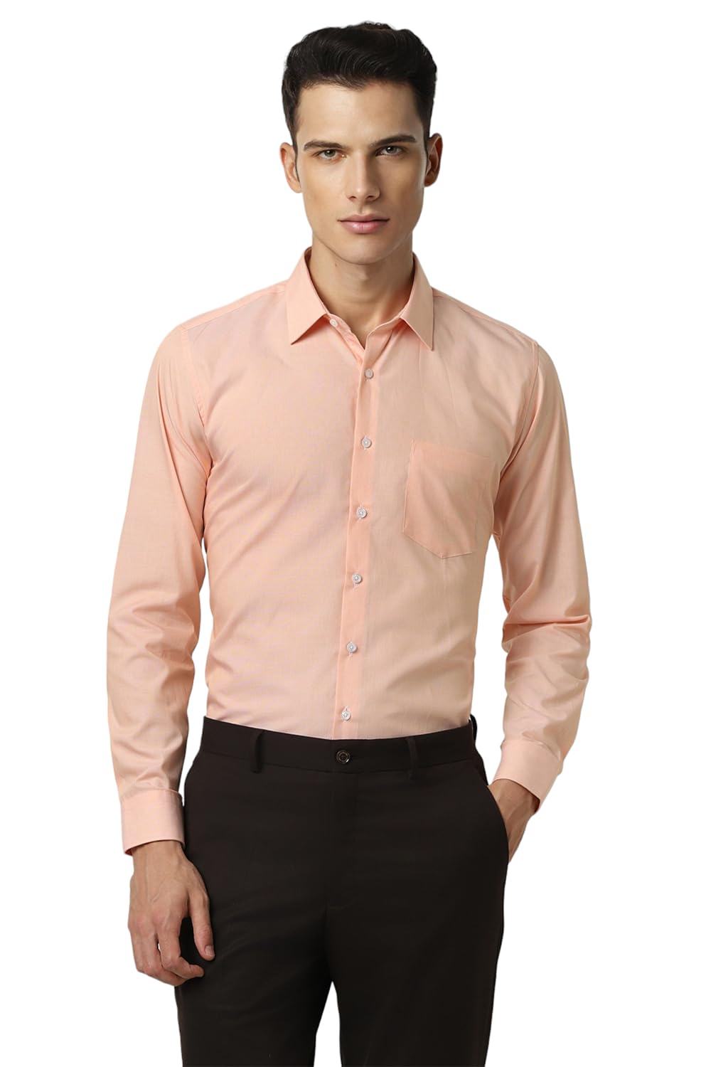 Van Heusen Slim Fit Shirt in Poplin Solid Colour Cheap Formal Hem Poplin Solid C