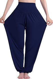 HOEREV Super Doux Spandex Modal Harem Yoga Pilates Trousers