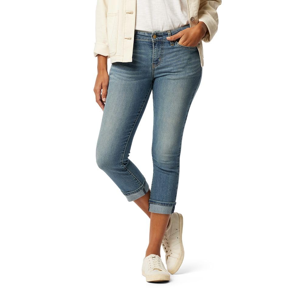 Signature by Levi Strauss & Co. Gold Women's Mid-Rise Slim Fit Capri Trousers (A