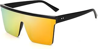 FEISEDY Men's and Women's Flat Top Square Sunglasses B2470