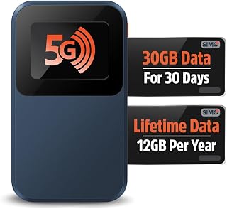 SIMO Solis Edge, 5G WiFi Hotspot with 1GB/Monthly + 30GB Global Data | Home, Enterprise and Travel WiFi - 140+ Countries Coverage, Auto-Switching 300+ Carriers, No SIM Required, No Contract Needed