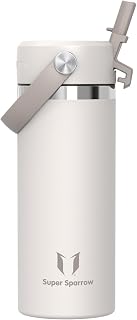Sparrow Thermal Water Bottle 500 ml/750 ml/1 L – Children's Water Bottles | BPA Free Bottle & Leakage, Dishwasher, Hot & Cold, School,Sport,Travel - SwivelSip Water Bottle Cap Flex Straw