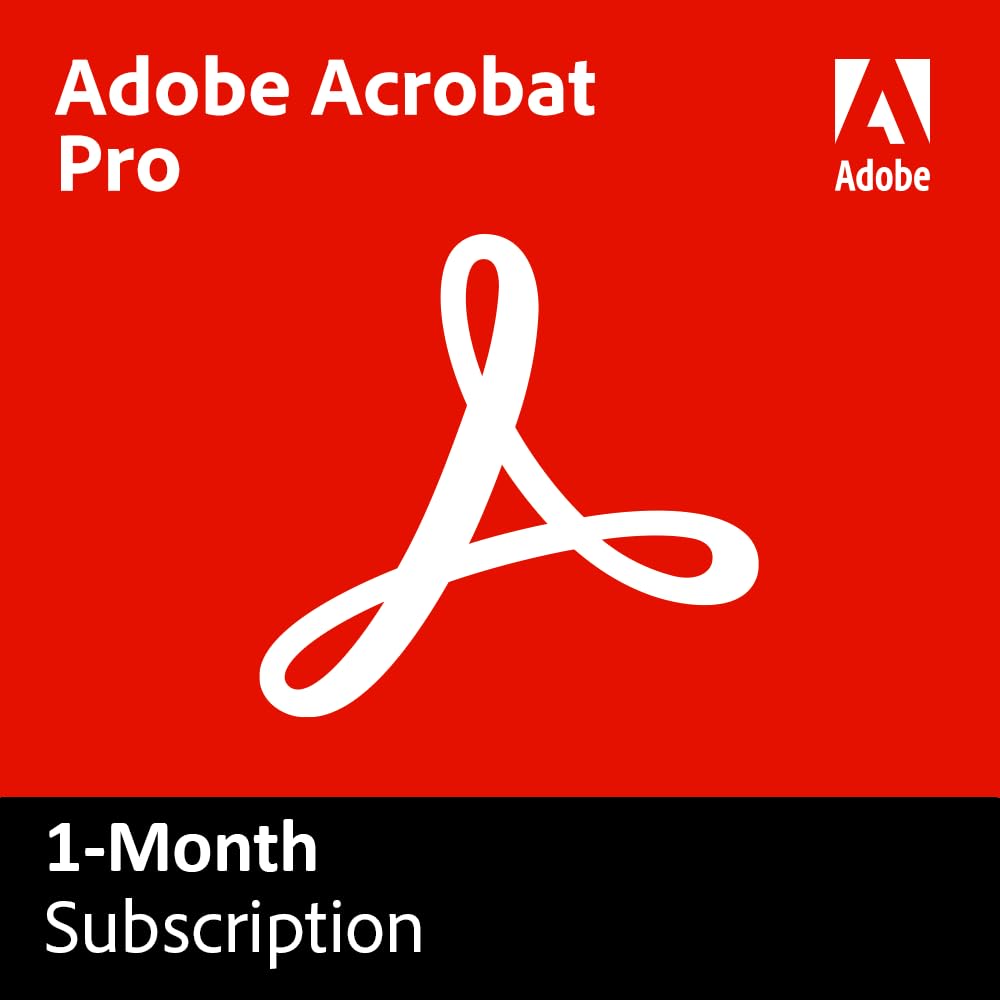Acrobat Pro | 1-Month Subscription | PDF Software |Convert, Edit, E-Sign, Protec