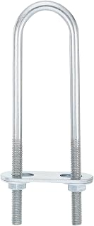 Round U Bolts, 1 Set 23mm Inside Width 120mm Length M6 Galvanized Carbon Steel U-Clamp Bolt with Nuts and Plate for Boat Trailers