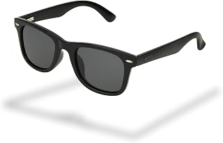 Foster Grant lunettes de soleil unisexe style wayfarer noires – monture classique avec verres verts, anti-rayures & anti-chocs, protection UV400 femme & homme