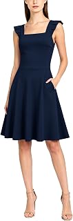Viwenni Women's A-Line Flared Office Work Summer Casual Cocktail Dresses