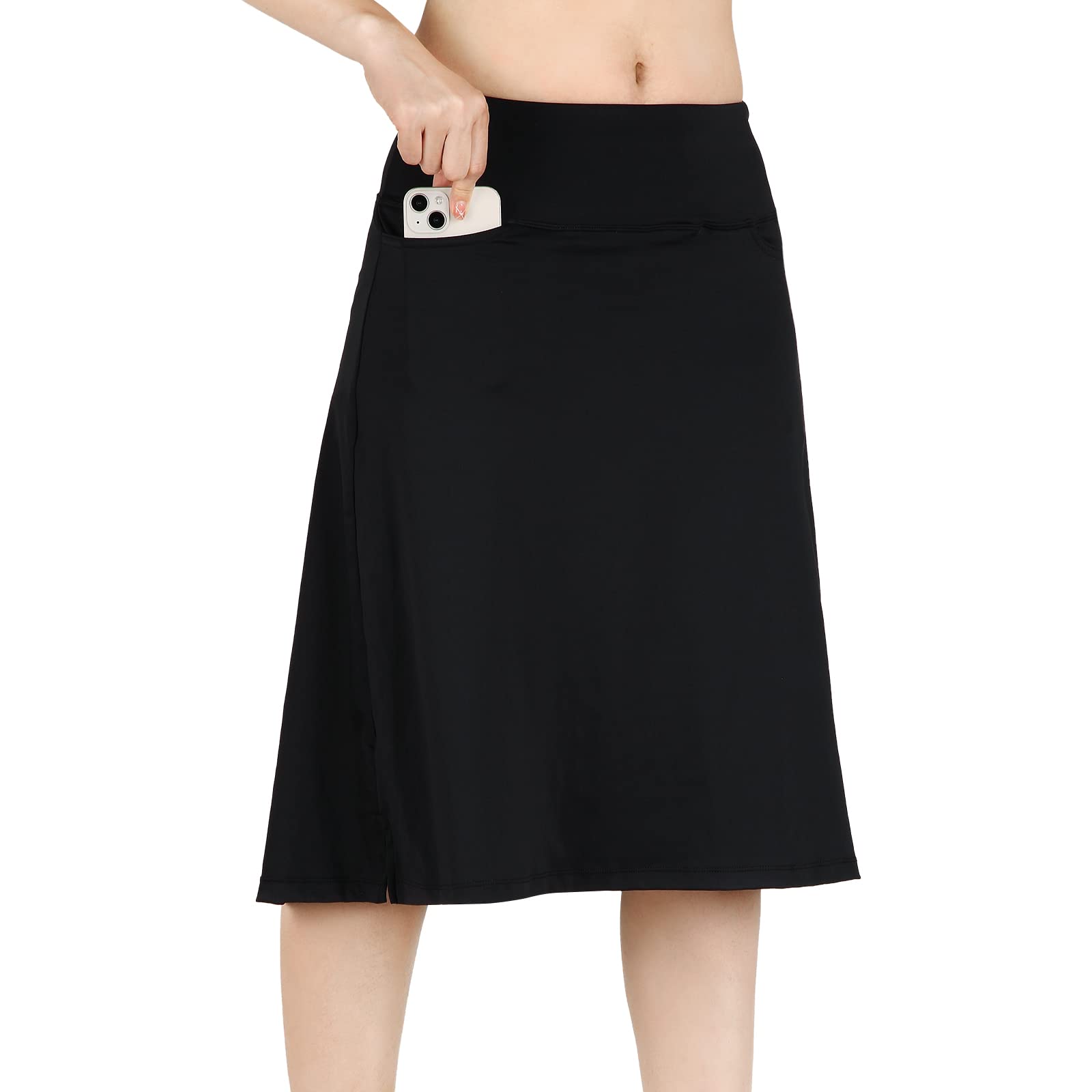 Modest Knee Length Skorts Women's Mid Length Athletic Skirt Active Running Skirt