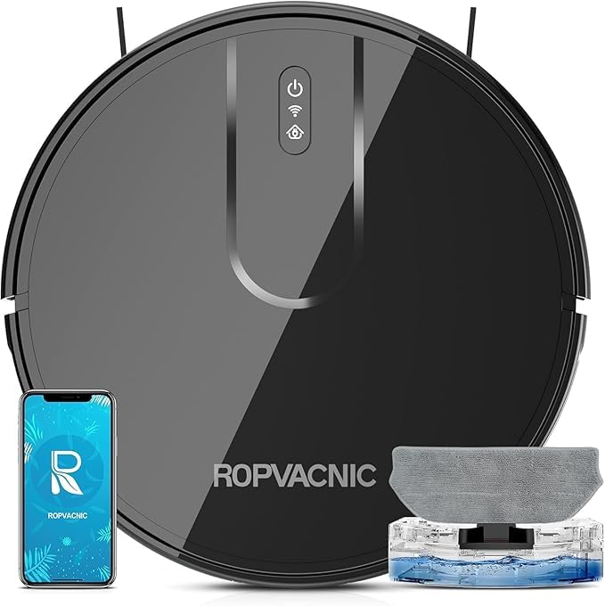 ROPVACNIC Robot Vacuum and Mop Combo 5200Pa Suction Robotic Cleaner | Self-charg
