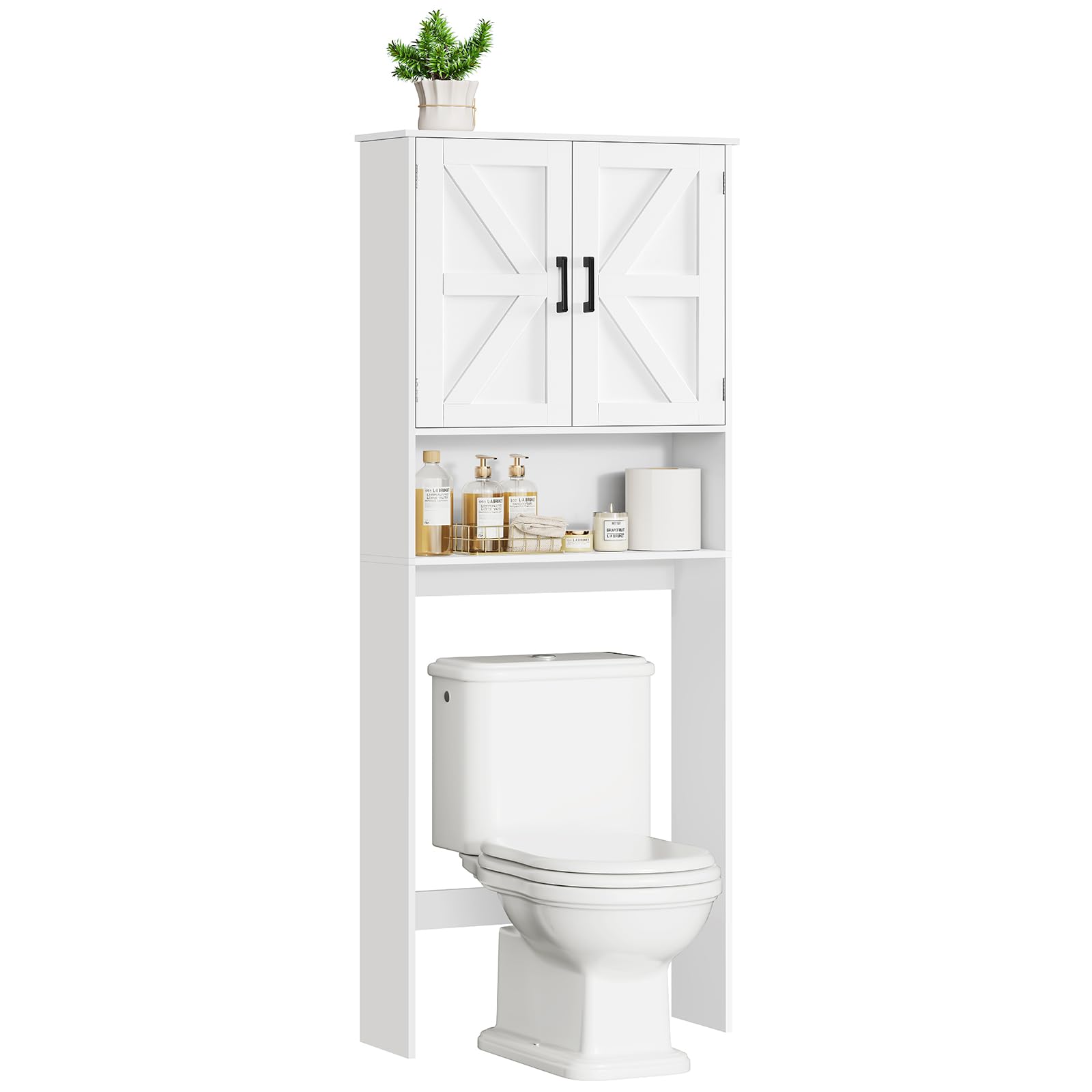 TEENFON Over the Toilet Storage Cabinet, Above Toilet Storage Cabinet with Adjus