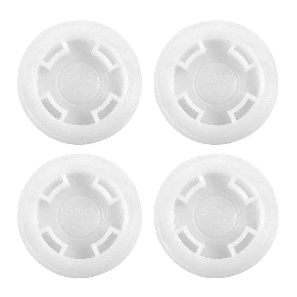QWORK 4 PCS 2” Bung Cap, Poly Buttress Drum Bung for 55 Gallon Plastic Drum, Fin