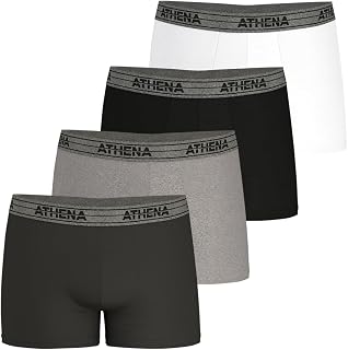 Athena Men's Boxer Shorts Basic Coton Pack of 4