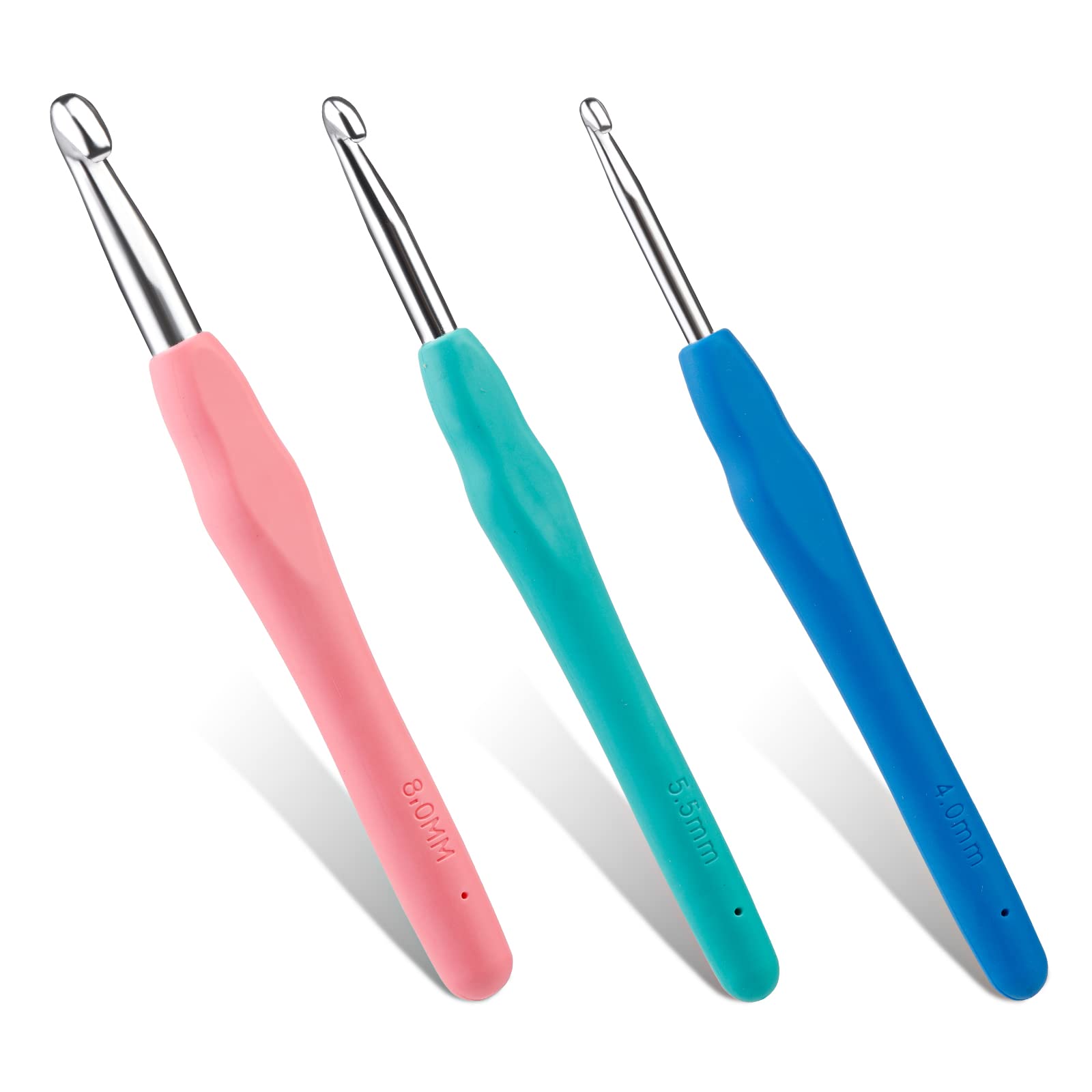 3 Sizes Crochet Hooks 4.0mm 5.5mm 8.0mm Crochet Hooks for Arthritic Hands | Ergo