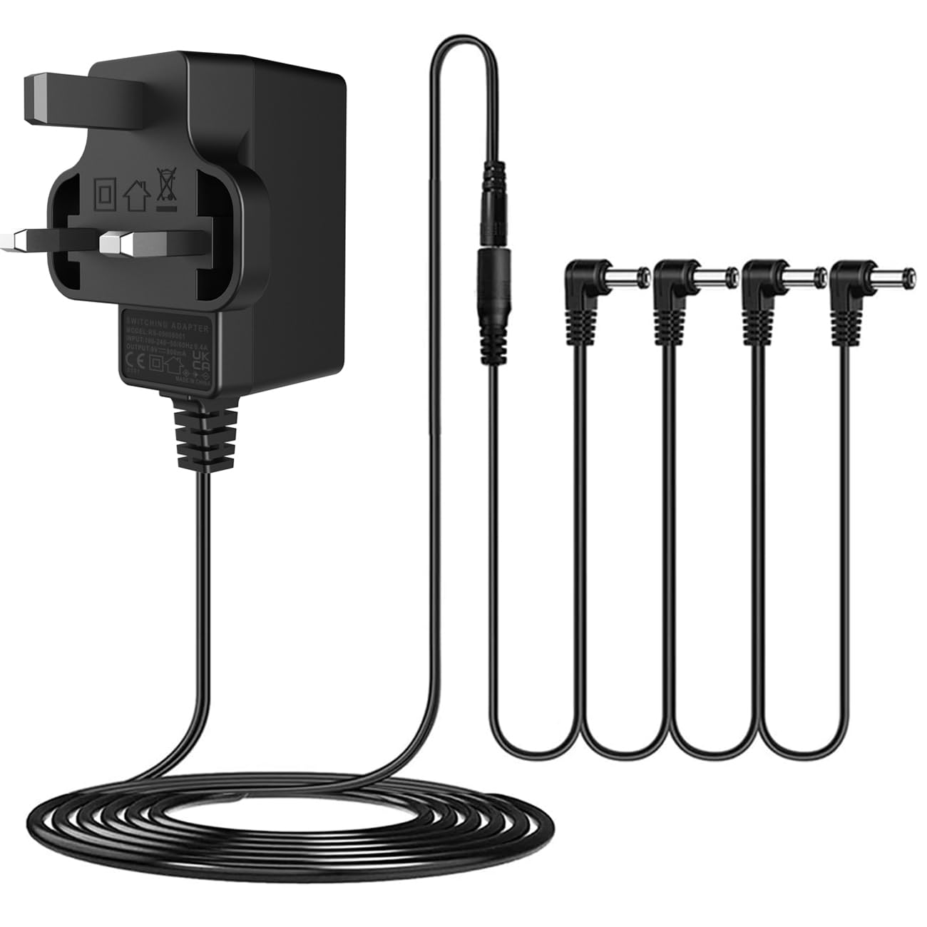 JOYO DC 9V Guitar Pedal Power Supply (800mA -1A) AC Wall Charger Adapter with 4 