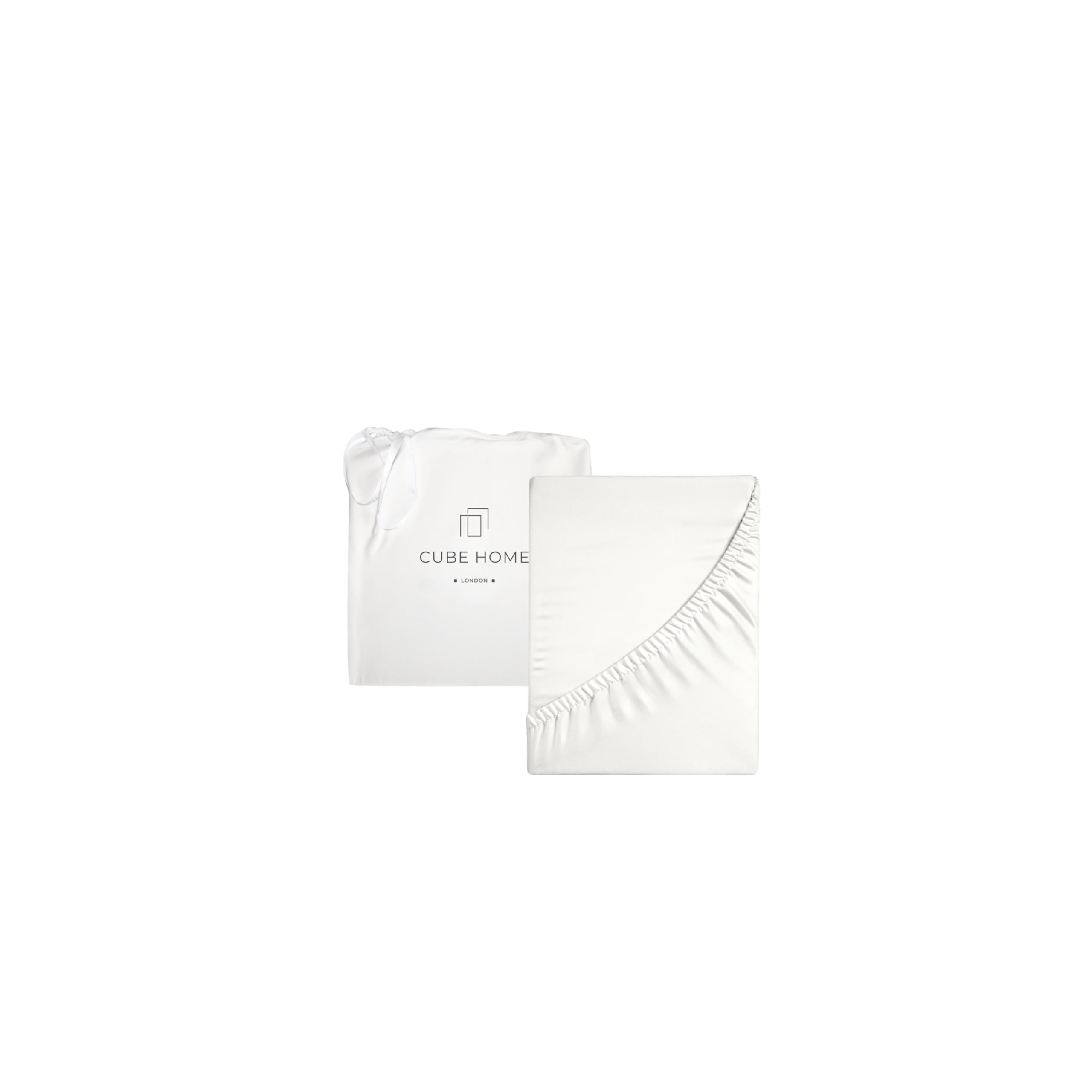 Cube Home - Luxury Fitted Sheet, Deep Pocket - 100% Natural Bamboo, Soft, Breath