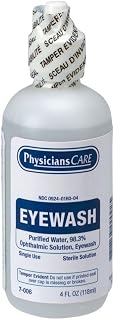 PhysiciansCare by First Aid Only 7-006 Eye Wash Solution, 4 oz Bottle | Flush dust, debris and irritants with compact sterile eye wash for workplace, home and travel first aid kits.