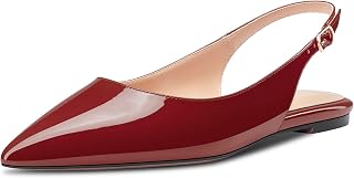 HDEUOLM Women's Flat Shoes Low Kitten Heel Lace Pumps Slip-on Slingback Office Shoes Party Dress