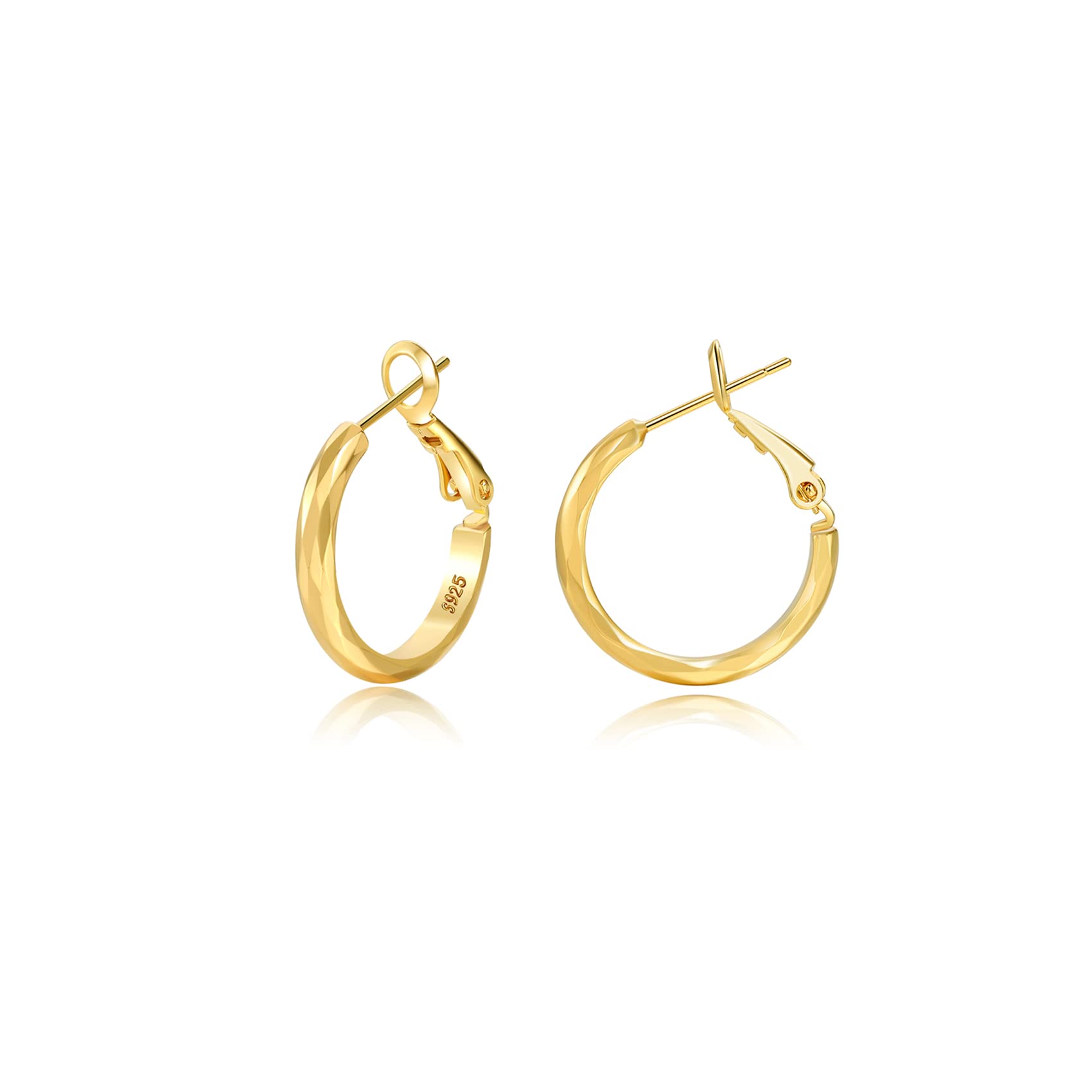 Sterling Silver Hoop Earrings Gold Silver Large Hoops Earring For Women 14K Real