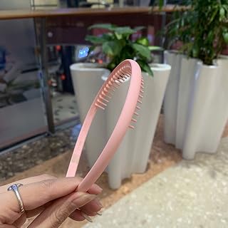 Korean Style Hairband Cute Japanese Retro Simple Face Wash Hair Band Non-Slip Toothed Hairband (Pink)