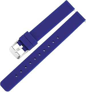 Rihahisy Silicone Watch Straps for Men, 12mm, 14mm, 16mm, 17mm, 18mm, 19mm, 20mm, 21mm, 22mm, 24mm, 26mm, Quick Release Replacement Bands with Stainless Steel Buckle, Soft