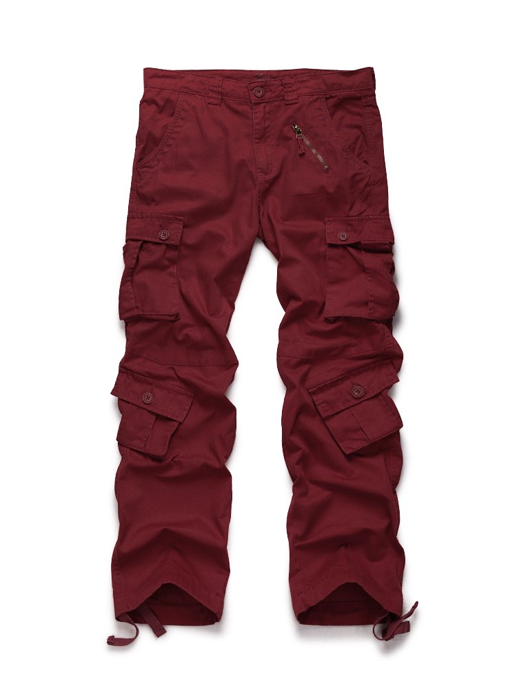 Aeslech Men's Cargo Work Combat Trousers, 8 Pockets Casual Military Outdoor Pant