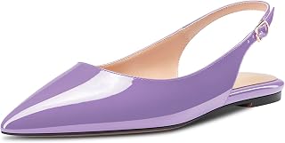 HDEUOLM Women's Flat Shoes Low Kitten Heel Lace Pumps Slip-on Slingback Office Shoes Party Dress