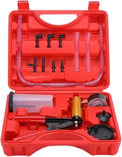 Gnhydxfe Brake Bleeder Kit with Hand Held Vacuum Pump and Adapters, with Vacuum Brake Bleeder Pump Pressure Gauge for Automotive Car Motorbike(red)