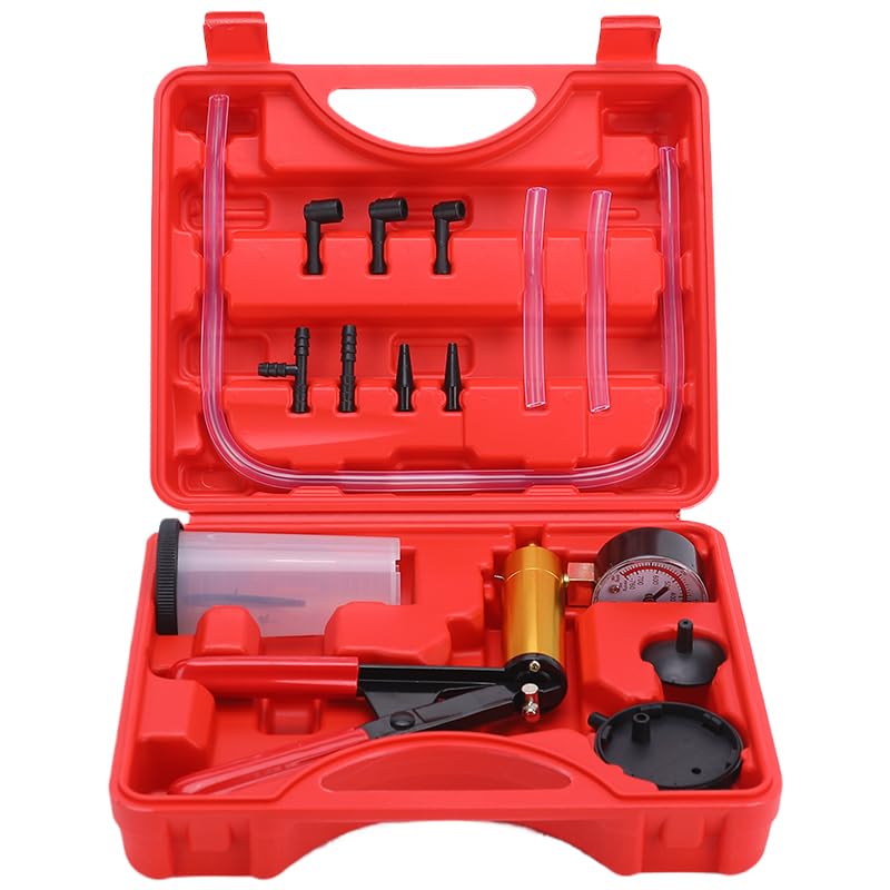 Gnhydxfe Brake Bleeder Kit with Hand Held Vacuum Pump and Adapters, with Vacuum 