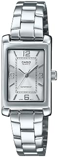 Casio LTP-1234DD-7A Women's Rectangular Standard Classic Stainless Steel Silver Dial Dress Watch, blue
