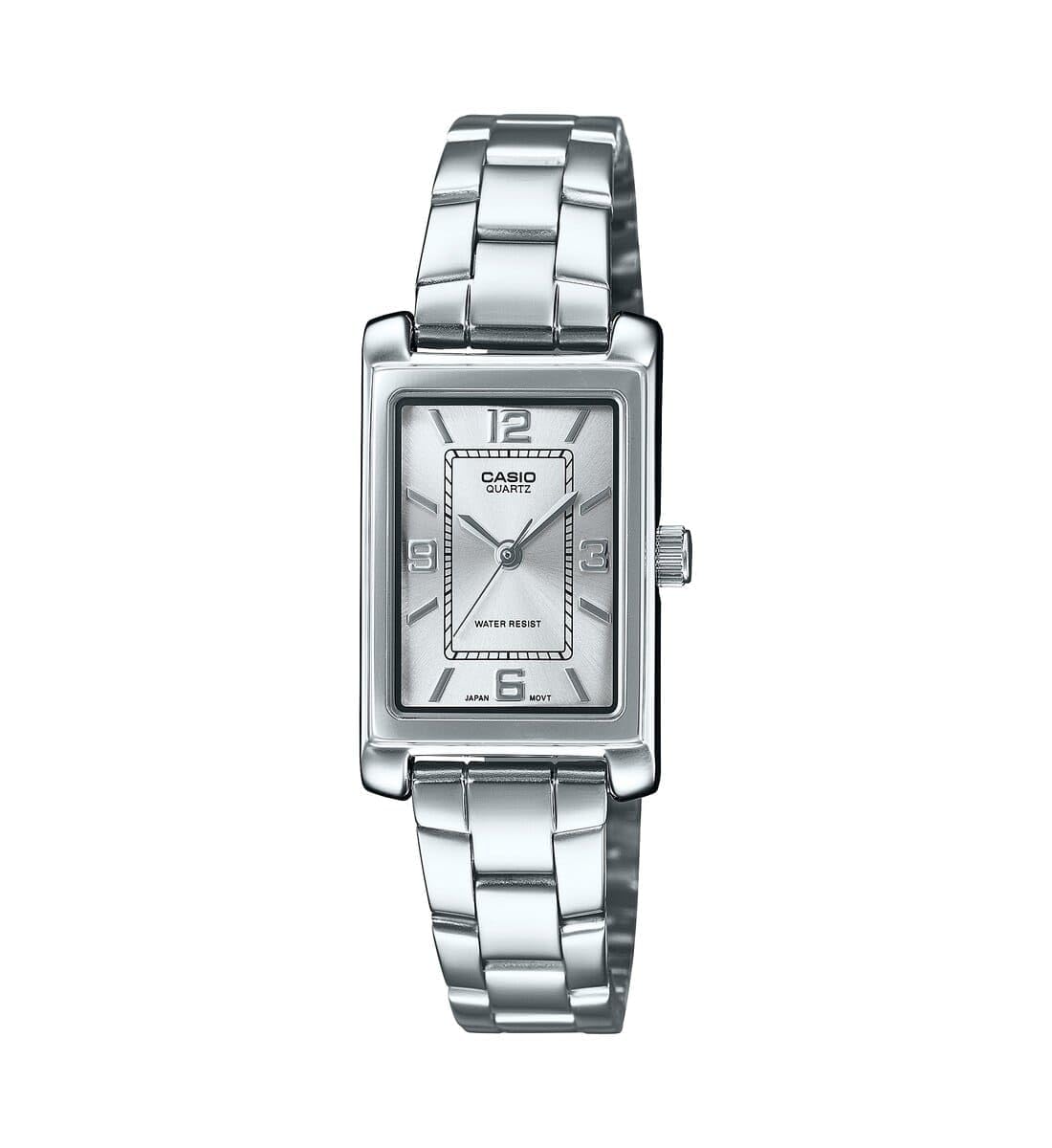 Casio LTP-1234DD-7A Women's Rectangular Standard Classic Stainless Steel Silver 