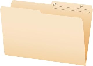 Pendaflex File Folders, 1/2 Cut Tab, Legal Size, Manila, Durable Paper Stock, Box of 100, Ideal for Office/Home/School Organization, Made in Canada, Reversible File Organizers