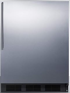 Summit Appliance AL752BKSSHV Freestanding ADA Compliant 24" Wide 5.5 Cu.Ft. All-Refrigerator for General Purpose Use with Auto Defrost, Stainless Steel Door, Thin Handle and Black Cabinet