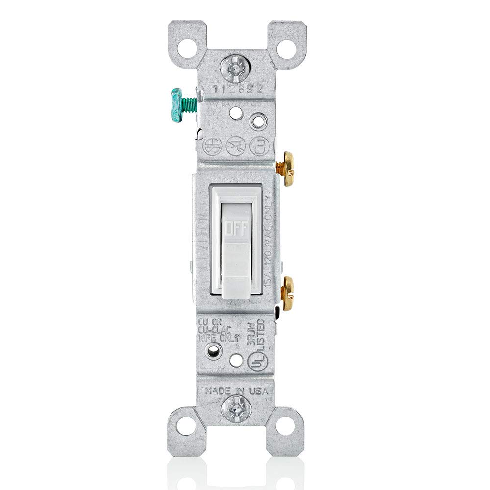 Leviton 15 Amp, 120 Volt, Toggle Framed Single-Pole AC Quiet Switch, Residential