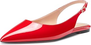 HDEUOLM Women's Flat Shoes Low Kitten Heel Lace Pumps Slip-on Slingback Office Shoes Party Dress