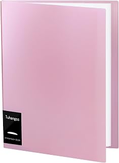 Tuhangcc Art Portfolio - Heavy Duty Document Holder with Clear Sheet Guards, 40 Pages, Artwork Presentation Book, Document Organizer (Pink, 1 Piece)