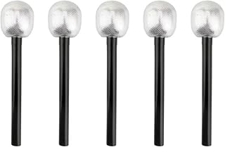 XNHIU Toy Microphone Silver Plastic Microphone Simulation Microphone Stage Props Party Supplies Glitter Microphone for Halloween Birthday Karaoke (5)