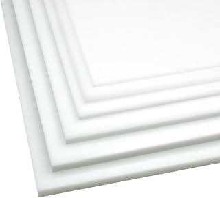 Bocolon High Density Polyethylene Sheets HDPE Plastic Sheet Board for DIY, Heavy Duty Industry, 1/4" Thick,Size 6" x 6", White Color